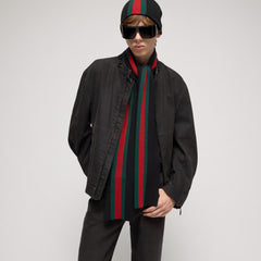 Striped Wool Cashmere Jacquard Scarf
