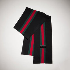 Striped Wool Cashmere Jacquard Scarf
