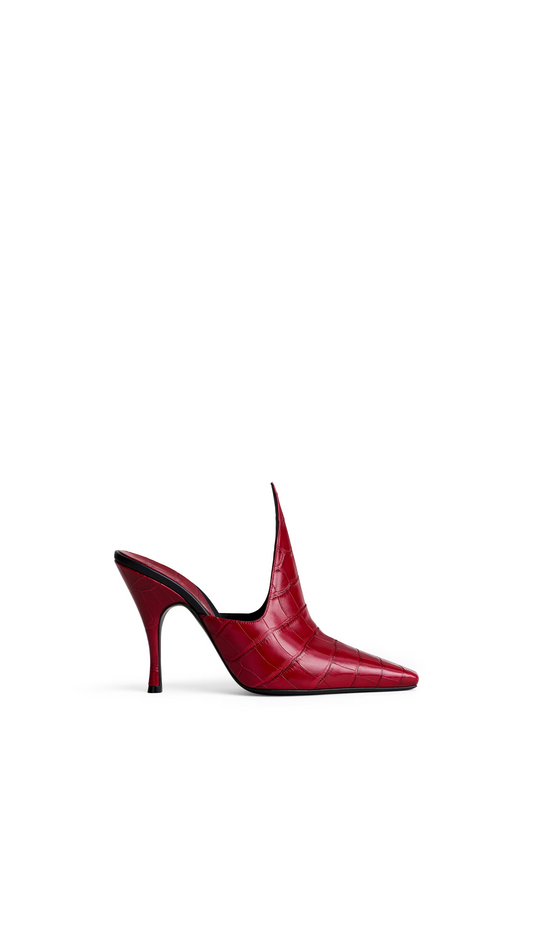 Mules In Crocodile Embossed Calfskin