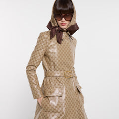 Coated Gg Cotton Canvas Fabric Coat