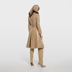 Coated Gg Cotton Canvas Fabric Coat