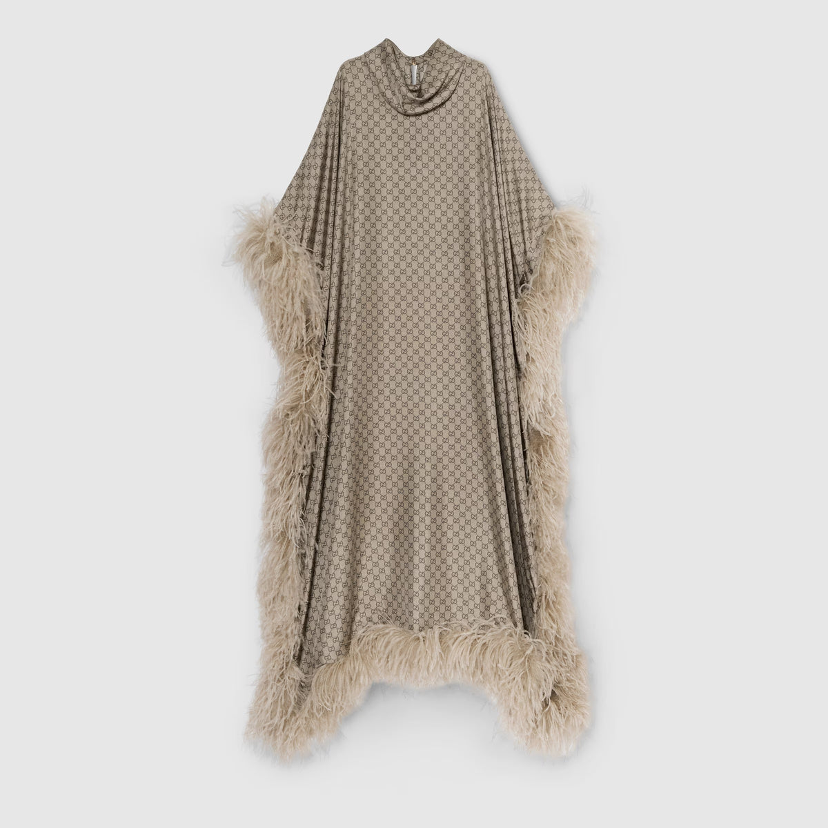 Printed Silk Twill Long Dress