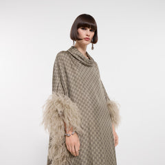 Printed Silk Twill Long Dress