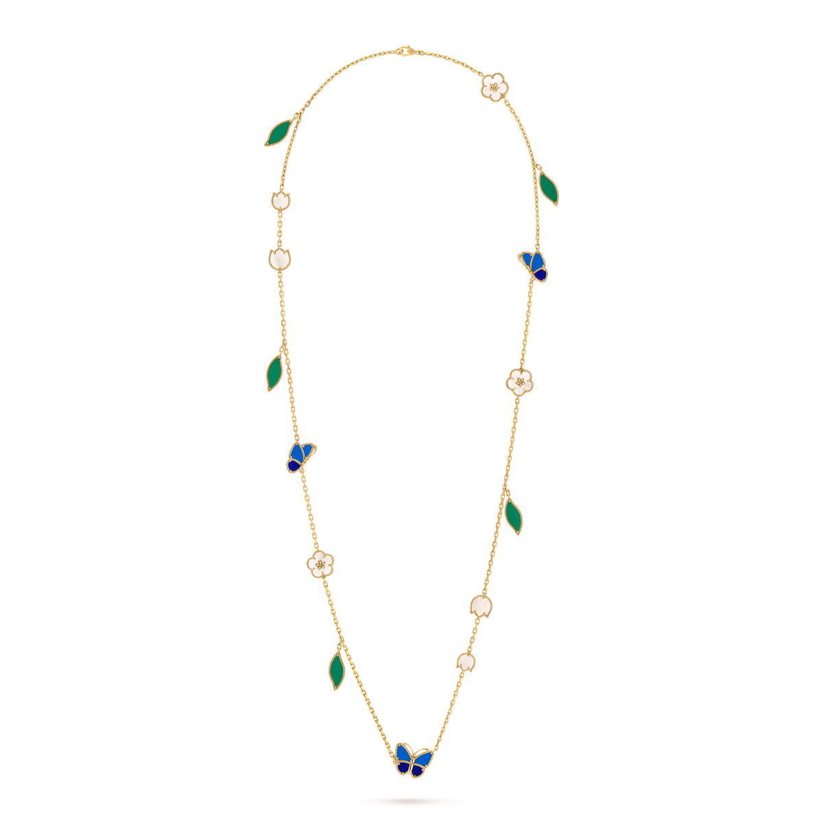 Lucky Spring Butterfly Long Necklace, 15 Motifs