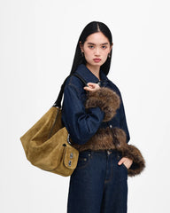 Scene Large Shoulder Bag In Suede
