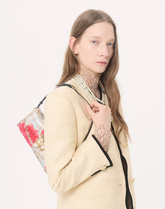 Valentino Garavani Devain Small Embroidered Shoulder Bag