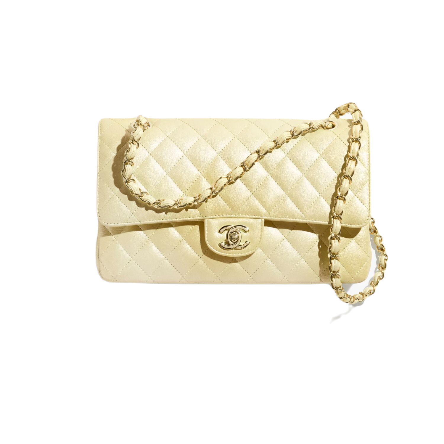 Chanel Small Classic Flap Quilted Metallic Goatskin Bag in