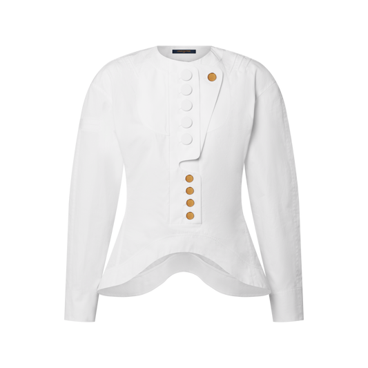 Asymmetrical Bib Blouse