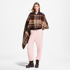 Asymmetrical Tartan Tweed Cape Coat