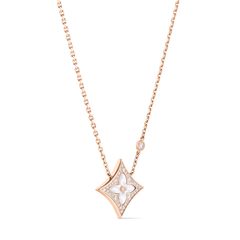 Color Blossom M Star Pendant, Pink Gold, White Mother-of-Pearl and Diamonds