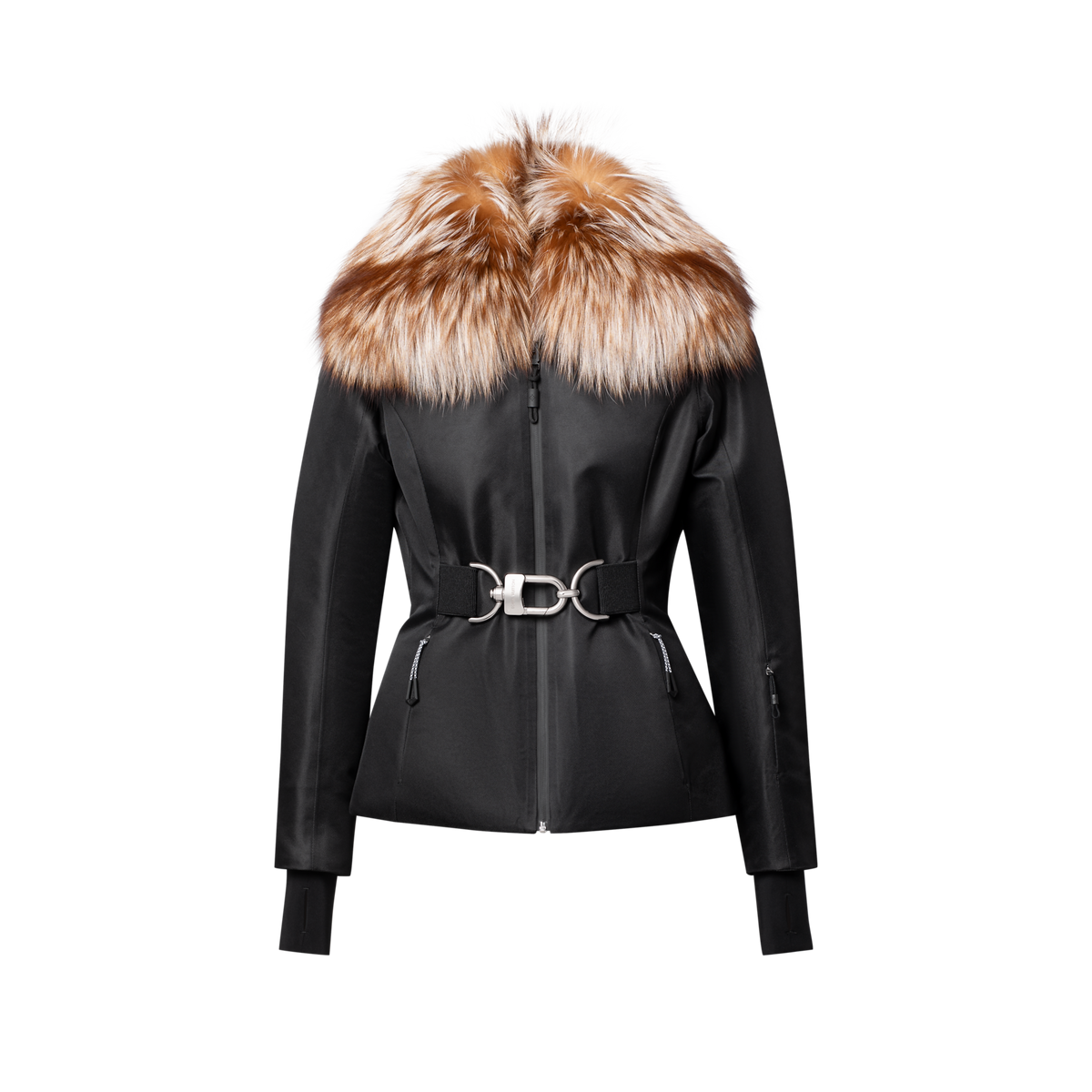 Fox Collar Belted Ski Jacket