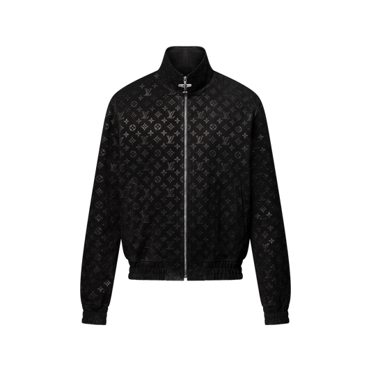 Monogram Debossed Suede Tracksuit Jacket