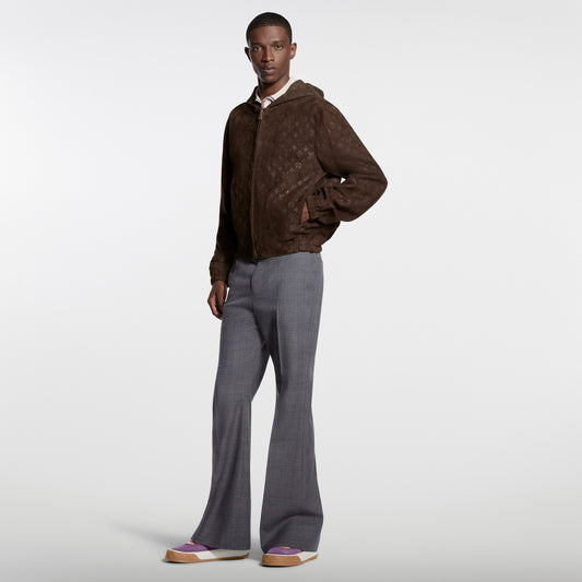 Monogram Embossed Suede Hoodie