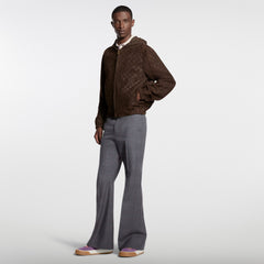 Monogram Embossed Suede Hoodie