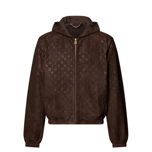 Monogram Embossed Suede Hoodie