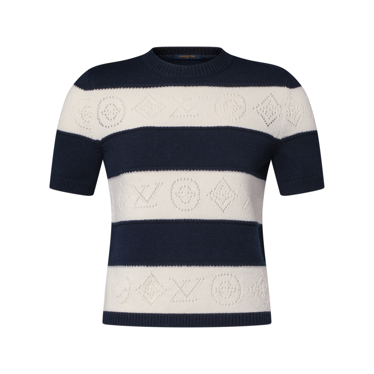 Openwork Striped Knit Top