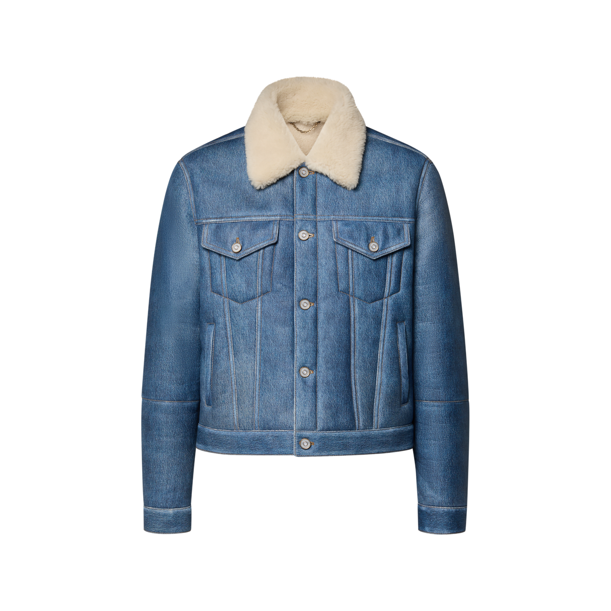 Trompe L’Oeil Denim Shearling Trucker