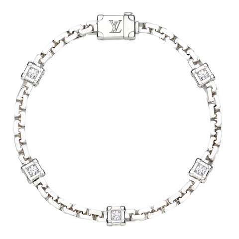 Les Gastons Vuitton Trunk Bracelet, White Gold and Diamonds