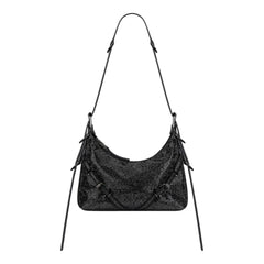 Mini Voyou bag in satin with strass and leather