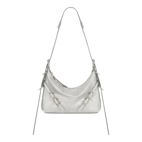 Mini Voyou bag in satin with strass and leather