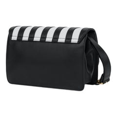 Striped Calfskin Shoulder Bag