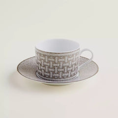 Mosaique Au 24 Platinum Tea Cup And Saucer