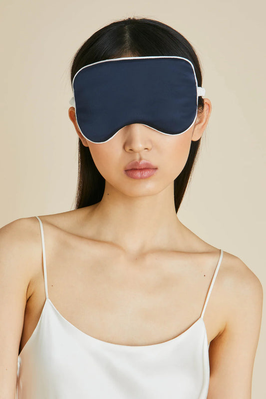 Audrey Navy Ivory Eye Mask