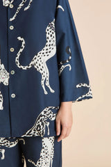 Casablanca Ziegfeld Blue Leopard Pyjamas