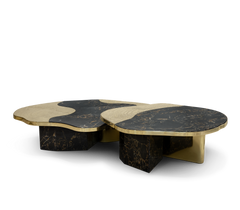 Ophelia Portoro Marble And Gold Center Table