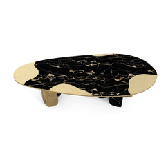 Ophelia Portoro Marble And Gold Dining Table