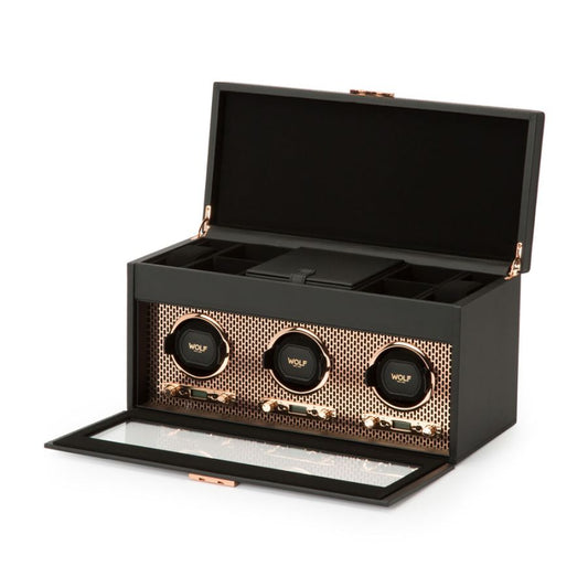 Axis Triple Watch Winder With Storage