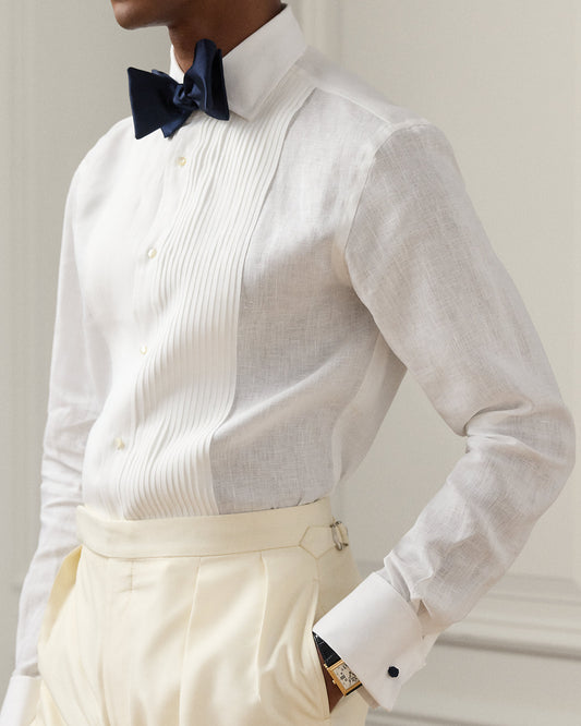 Linen French Cuff Tuxedo Shirt
