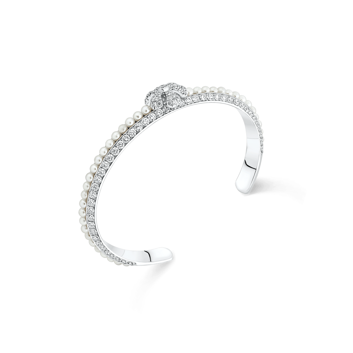 Pearl Rose Flower Bangle