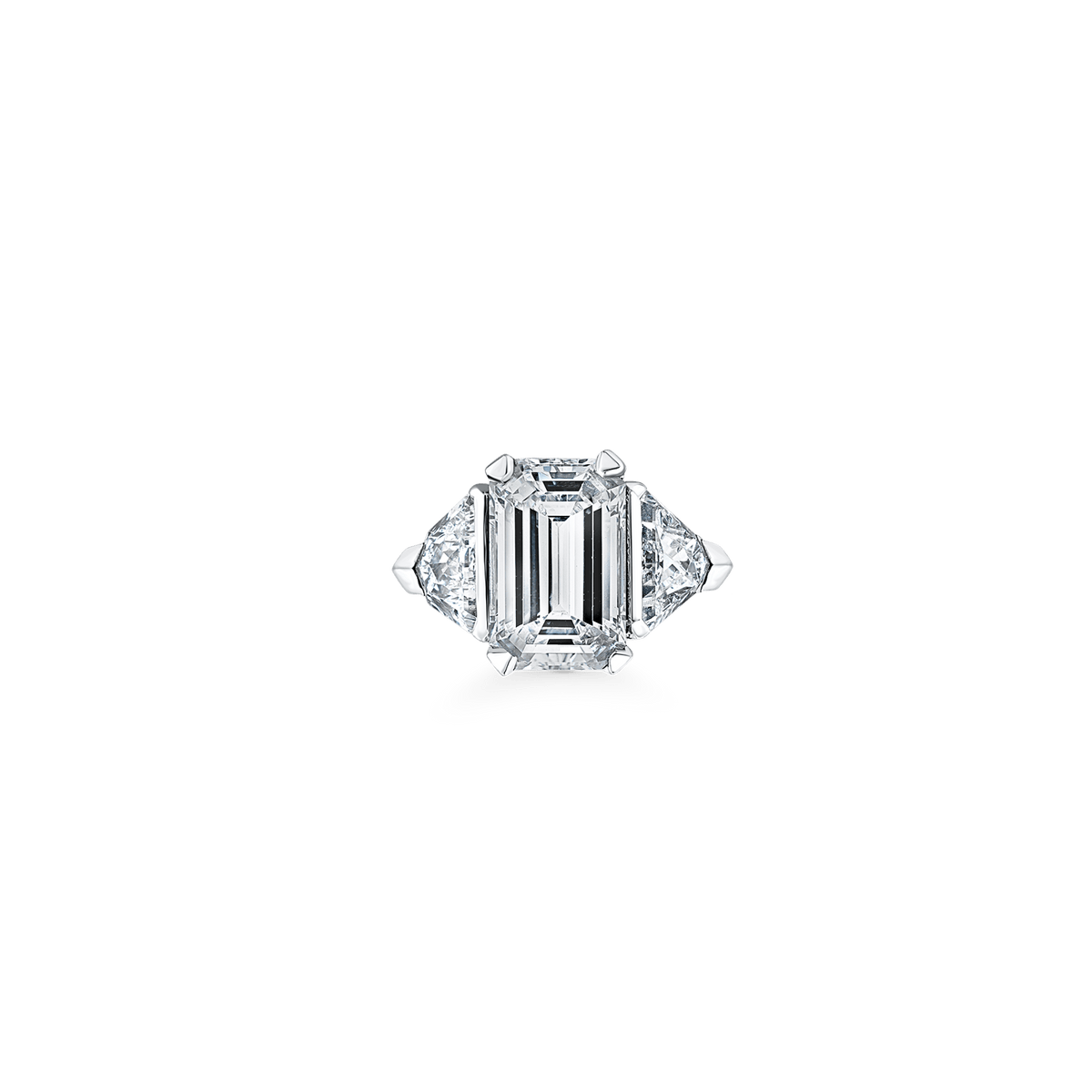 Emerald Cut Three Stone Engagement Ring