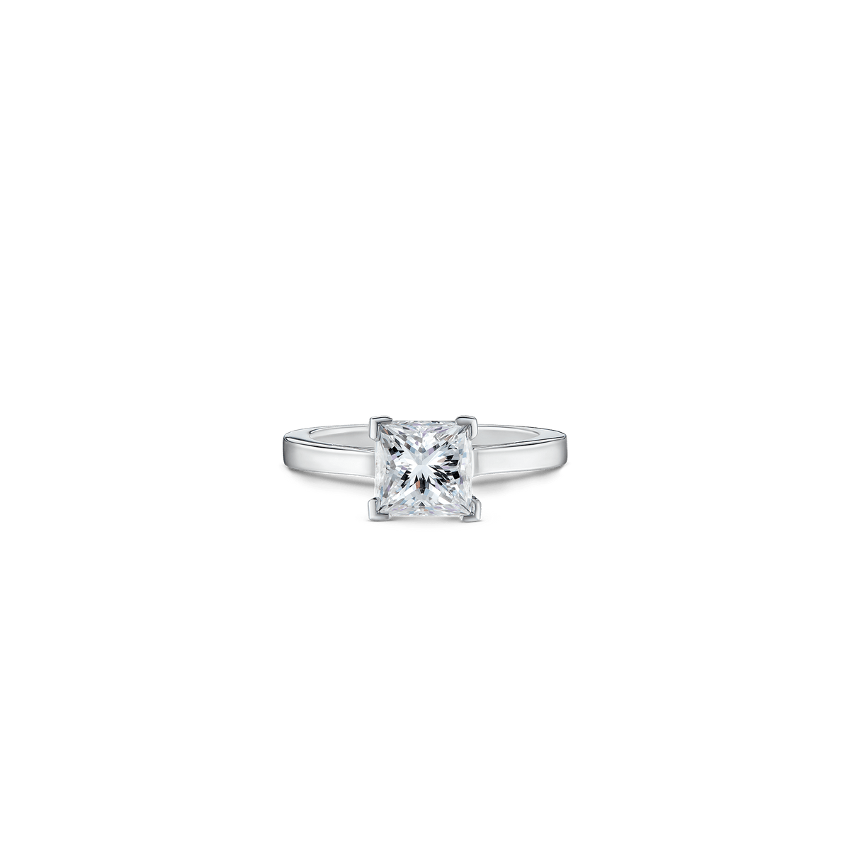 Princess Cut White Diamond Engagement Ring