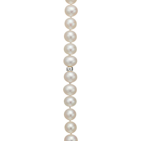 Pearl Wrap Necklace with Silver Clasp