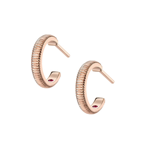 Colours of Love Rose Gold Fluted Hoop Earrings