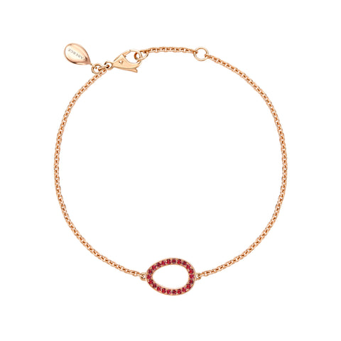 Colours of Love Sasha Rose Gold Ruby Egg Chain Bracelet