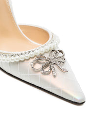 Bow of Elizabeth faux pearl-embellished pumps