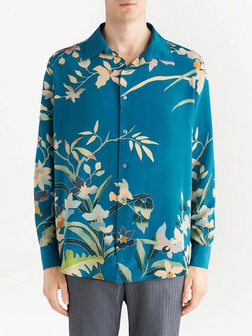 Leafy Floral Silk Shirt