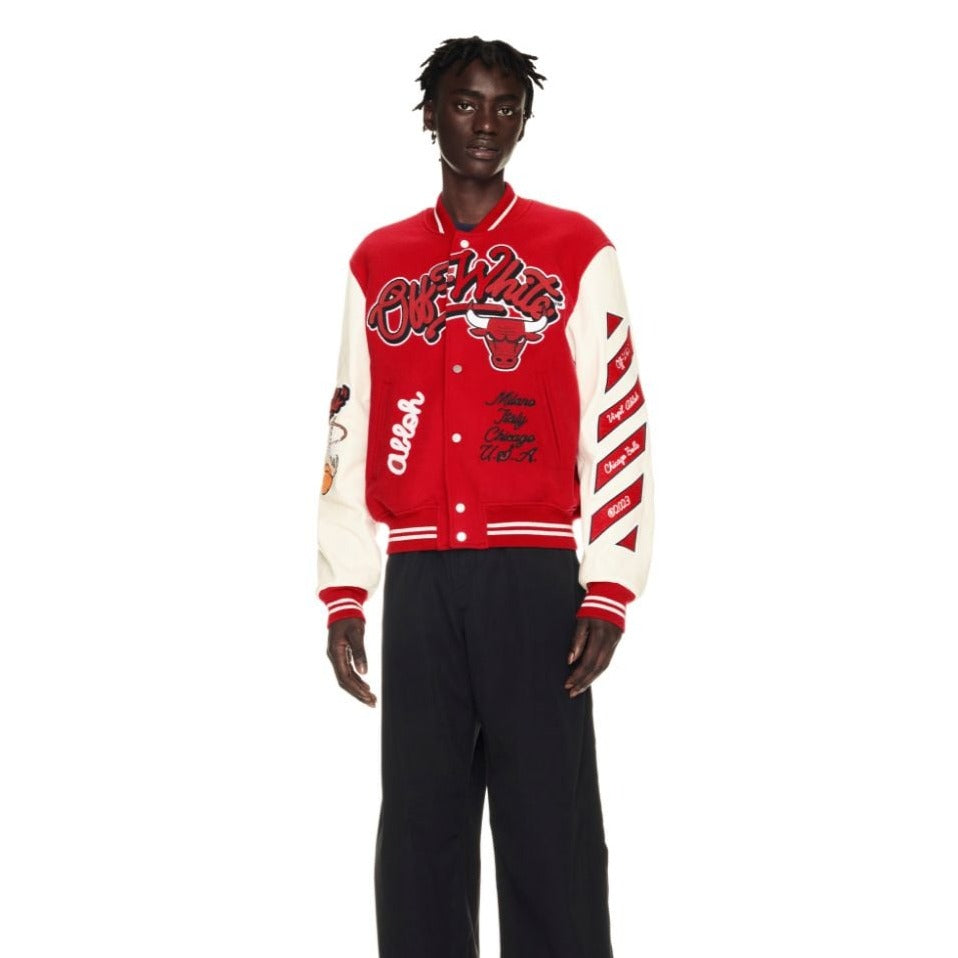 Off-White and The Chicago Bulls Varsity Jacket Featuring 2022