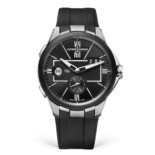 Ulysse Nardin - Executive Dual Time Steel Black - Rubber Strap - 42mm