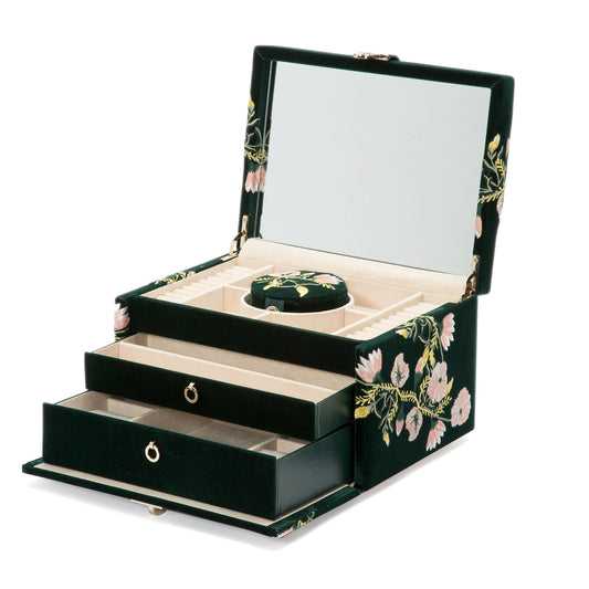 Zoe Medium Jewelry Box Forest Green