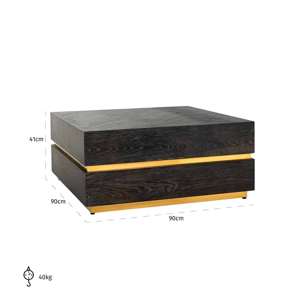Coffee Table Blackbone Gold 90x90 (Block)