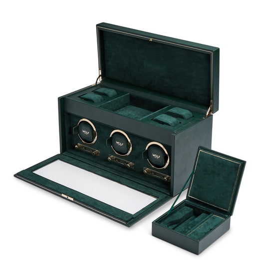 British Racing Triple Watch Winder With Storage