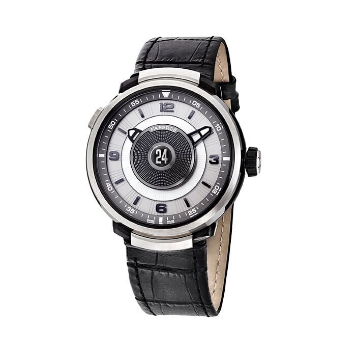 Fabergé Visionnaire DTZ 18K White Gold & Sapphire Watch