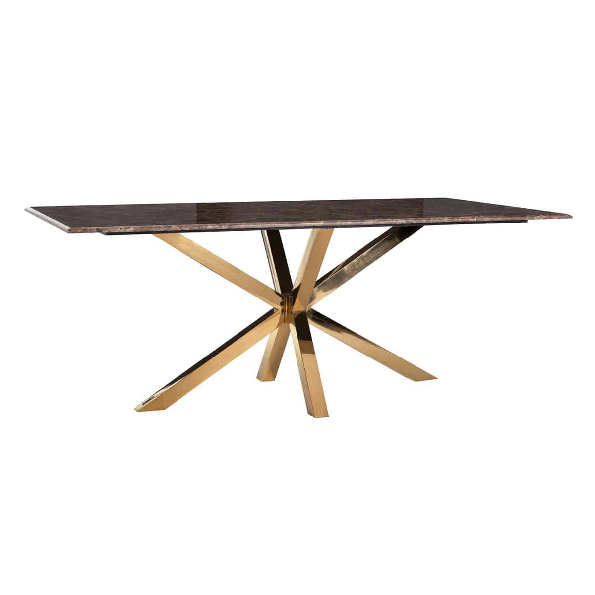 Dining Conrad table with faux emperador marble (Gold)