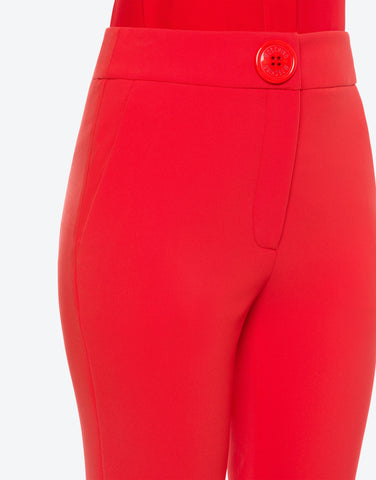 MOSCHINO BUTTON CRÊPE FLARED TROUSERS
