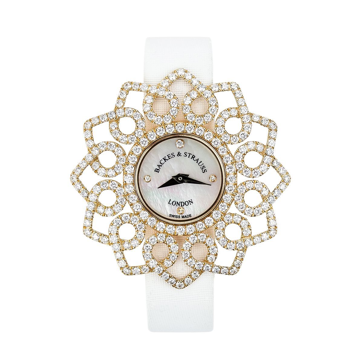 Backes & Strauss - Victoria Snowdrop Luxury Diamond Watch for Women - Rose Gold - Face
