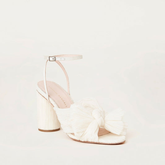 Camellia Pearl Pleated Bow Heel